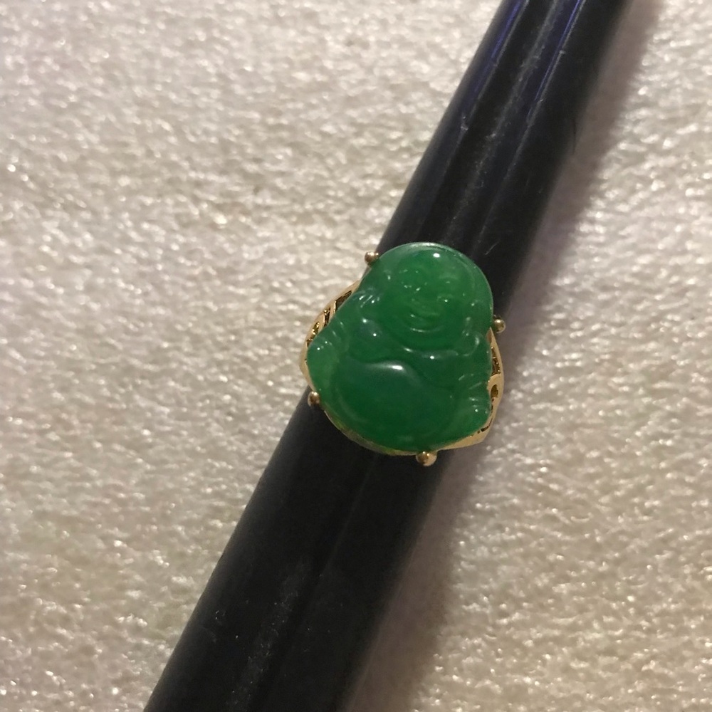 Elegant Green Buddha Ring